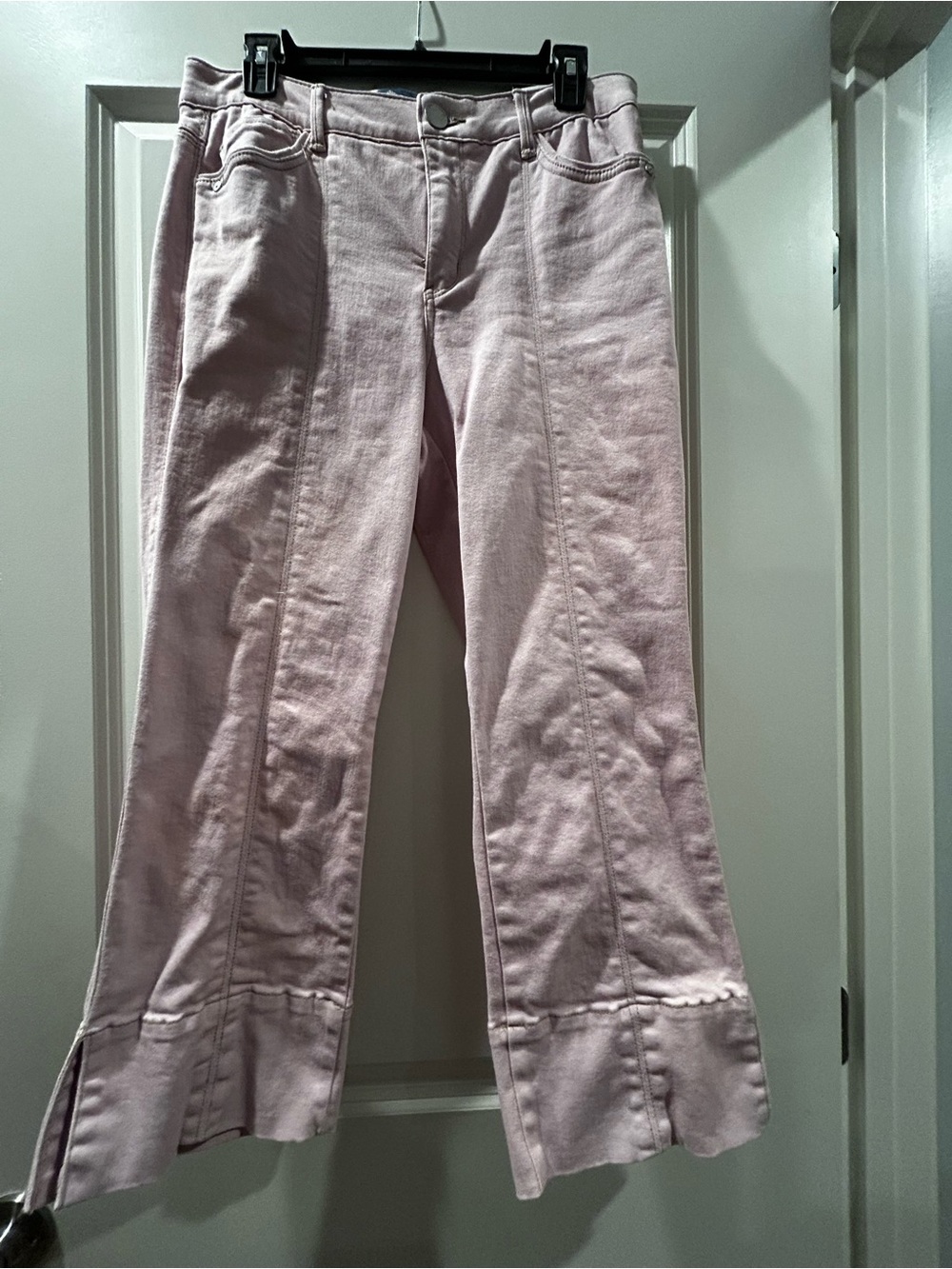 Democracy Pale Pink Wide-Leg Cropped Jeans